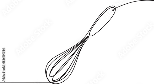 Beater Continuous Line Icon, Continuous one line whisk. Stock vector illustration, Continuous one line drawing whisk. Stock vector illustration. one line Icon drawing