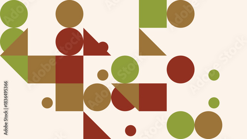 Geometric Shapes Pattern Background with Earthy Tones Modern Art Design