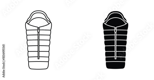 Sleeping bag icon graphic design. Vector icon illustrations