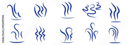 Smoke steam icon vector set. abstract Smoke steam icon on white background.