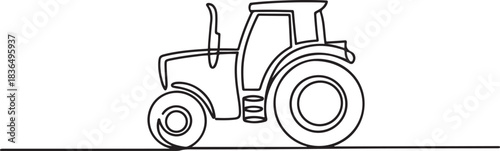 Tractor One line drawing. one line Icon drawing