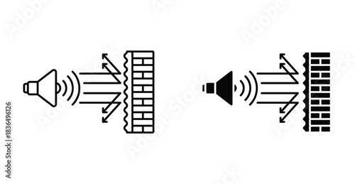 Soundproofing walls icon graphic design. Vector icon illustrations