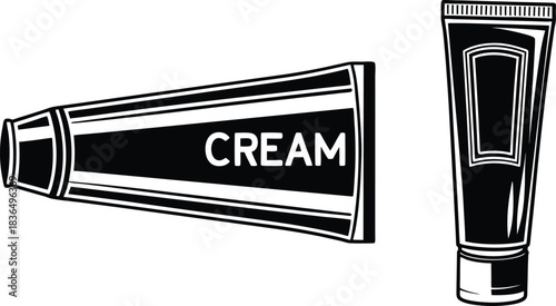 cream tube black icon