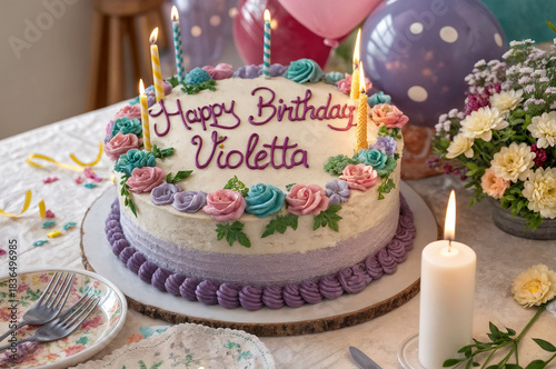 birthday cake with candles