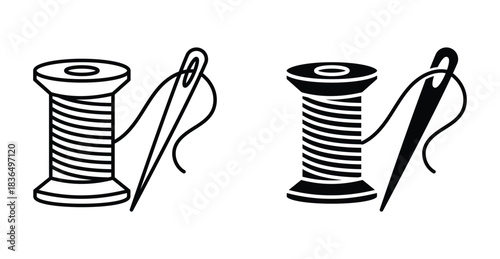 Thread needle icon graphic design. Vector icon illustrations