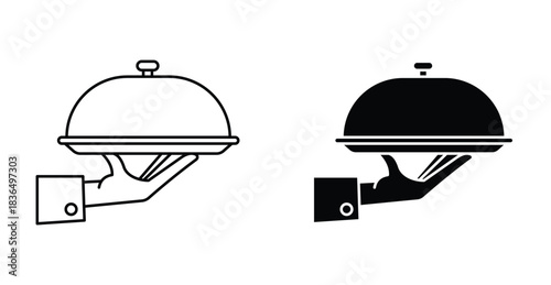 Tray of food icon graphic design. Vector icon illustrations