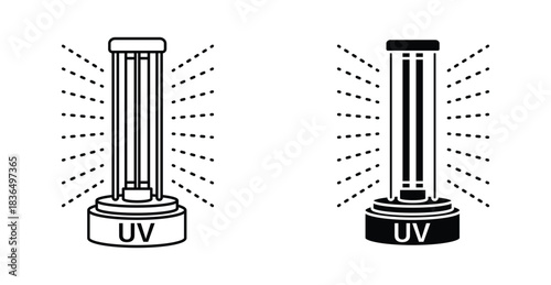 UV disinfection lamp icon graphic design. Vector icon illustrations