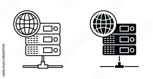 Web server icon graphic design. Vector icon illustrations
