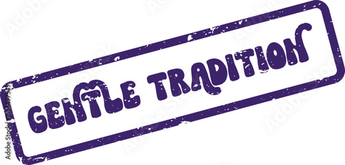 Purple GENTLE TRADITION rubber stamp effect for preserving heritage and cultural customs
