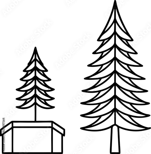 christmas trees set