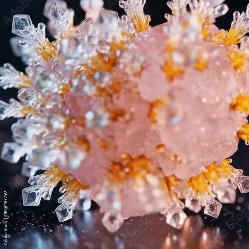 Crystal Heart Bloom — Macro Time-Lapse 4K Stock Footage (Square / 1:1)
