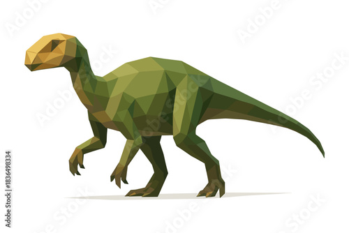 Geometric low poly dinosaur art with a modern minimalist style