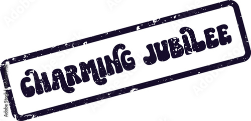 A delightful purple Charming Jubilee rubber stamp expression for celebration and special events