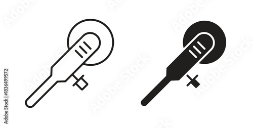 Polisher icon in line design and solid black and white colors for designs