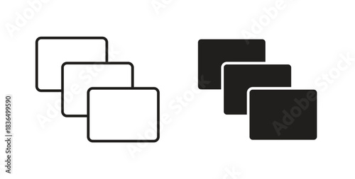 Pop up icon in line design and solid black and white colors for designs
