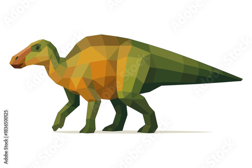 Low poly dinosaur: geometric brachiosaurus design for modern art projects