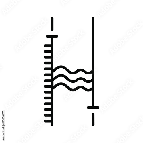Liquid level indicator icon, water measurement concept design