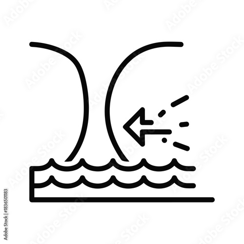 Water current icon illustrating flow, movement, and direction