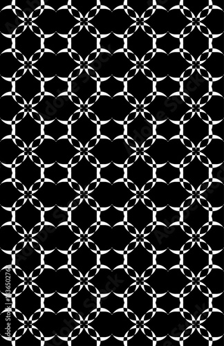 black and white seamless pattern background flower .