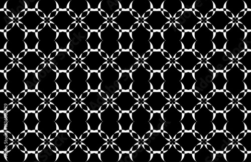black and white seamless pattern background flower .