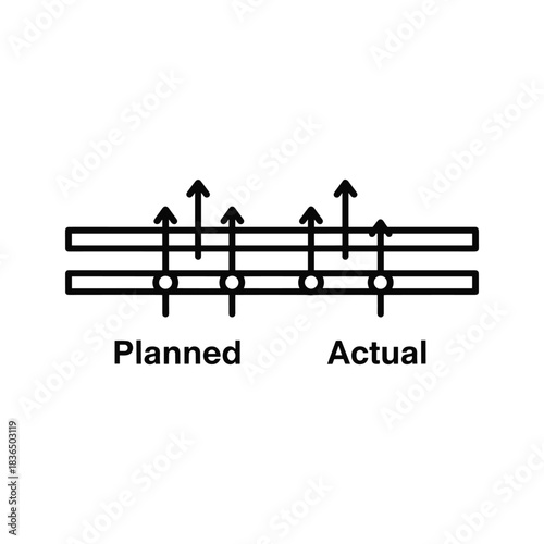 Planned vs Actual Performance Comparison Icon