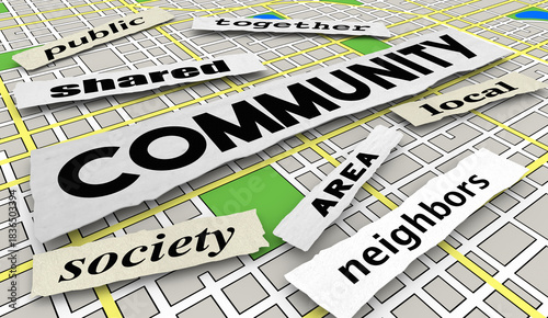 Community News Headlines Local Neighborhood Group Social Association 3d Illustration