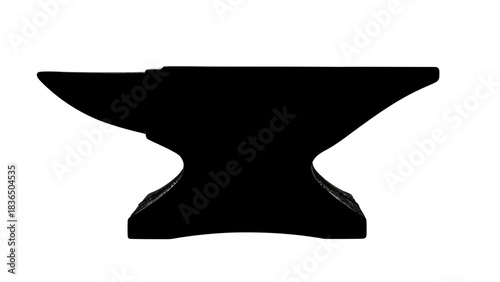 Blacksmith anvil black silhouette isolated on white background