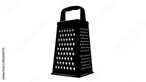 Black grater silhouette isolated on white background