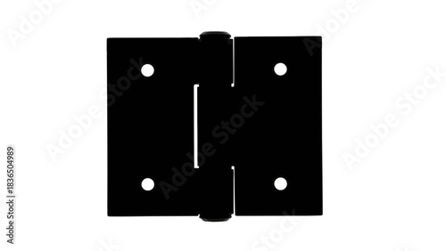 Black hinge silhouette isolated on white background