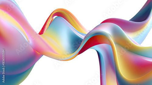 Photorealistic Rainbow Pattern Isolated on Clean White Background for Colorful Design, Creative Art, and Abstract Illustration