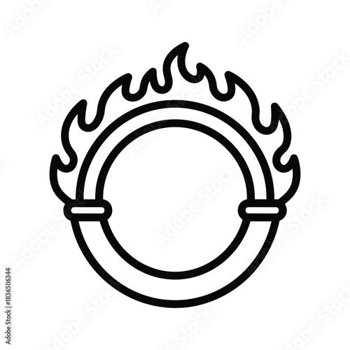 Circus Ring of Fire Outline Icon