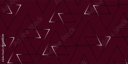 Abstract burgundy background with gold. Burgundy background. luxury geometric background with brozen metallic lines. Graphic ornament. pattern triangles red.