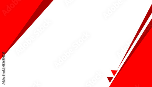 Clean red and white geometric background with sharp diagonal shapes, modern abstract layout ideal for business, presentation, or banner design.