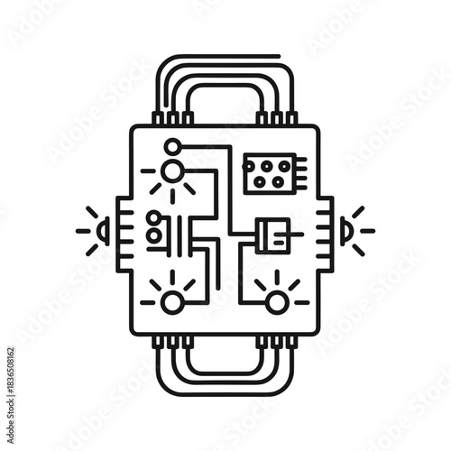 Electronic Circuit Board Diagram Icon