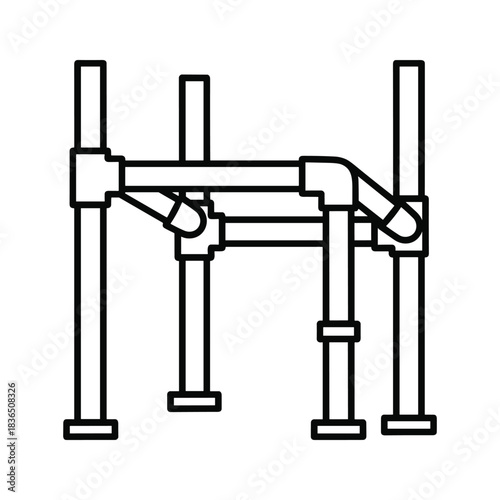 Foto Abstract Industrial Piping System Outline Icon