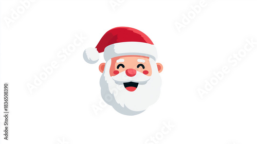 Flat Santa Claus Emoji Icon Illustration