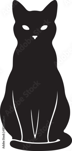 Cat Sitting Silhouette