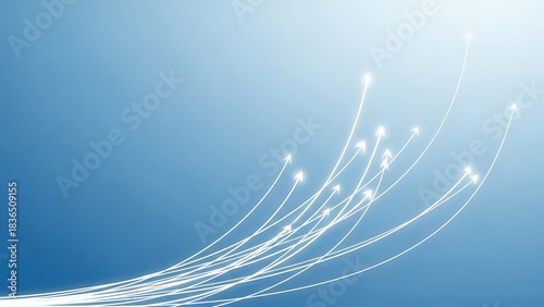 Watch your business soar with this inspiring upward trend concept, perfect for showcasing growth, success, and a brighter future on a clean, modern backdrop