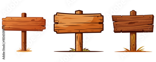 Empty weathered wooden signboard, rough texture, old western style, mounted on wooden post, soft warm lighting.