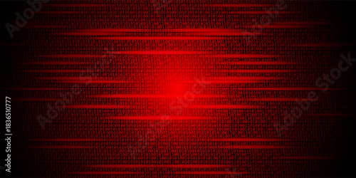 red matrix falling binary numbers cyber futuristic banner background template