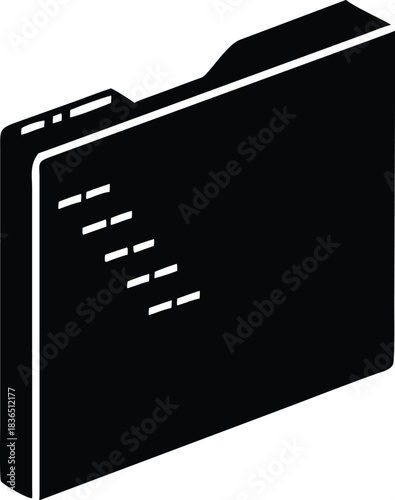 Black and white icon of a file folder