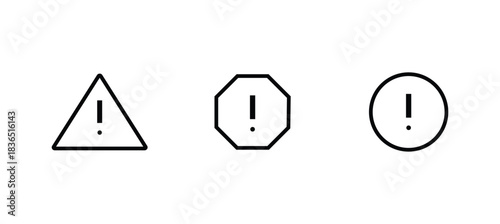 Danger risk caution road sign, alert attention triangle exclamation mark dangerous, safety information Danger icons button, vector, sign, symbol, logo, illustration editable stroke