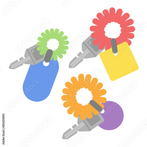 ロッカーキー　鍵　イラストセット