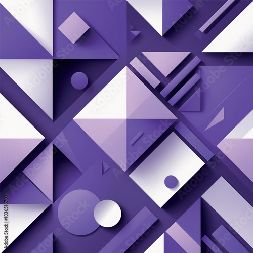 Purple Dimension: 3D Geometric Composition