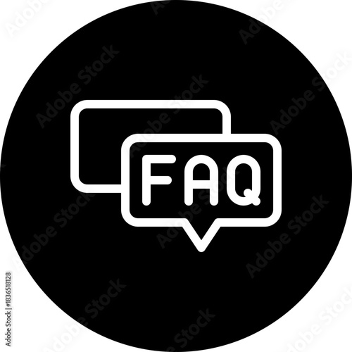 FAQ Help Message Circular Style Vector Icon