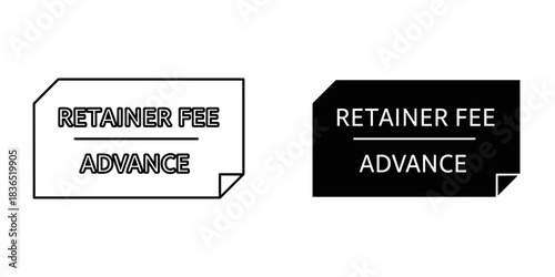 Secure Your Services Retainer Fee Advance Icons for Business Contracts and Legal Agreements, Ensuring Payment and Commitment in Financial Transactions