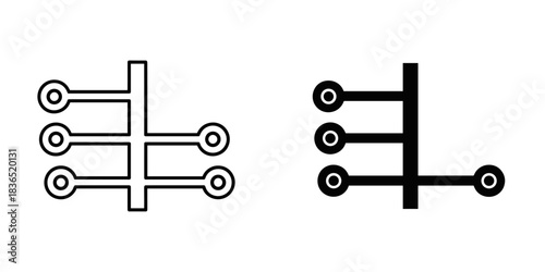 Sleek circuit diagram icons showcase technology connections and innovation, ideal for modern tech design, engineering projects and digital communication