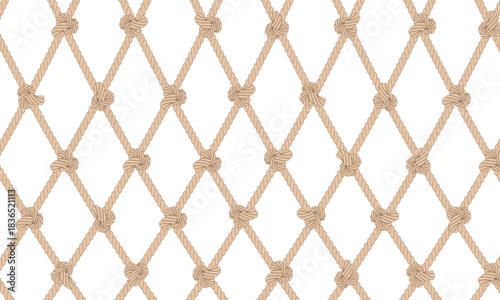 brown net rope pattern vector illustration isolated on white background.