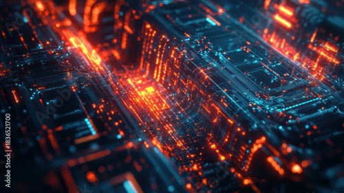 Machine Learning Neural Web Processing Futuristic Al Image