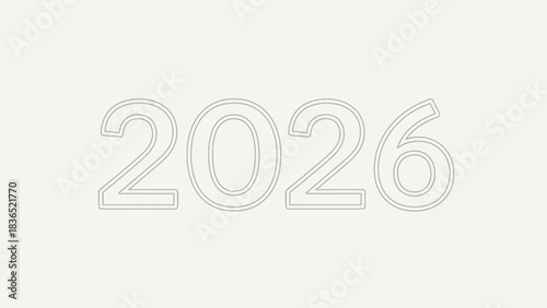 Download outline of year 2026 vector graphic for new year celebration and design projects free image